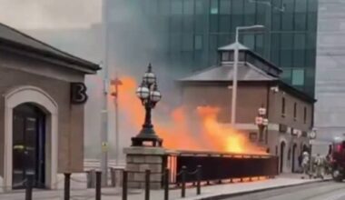 Luas services affected as fire breaks out at Dublin city centre’s IFSC