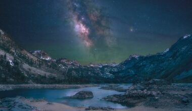 Night sky above the Sierra Nevada