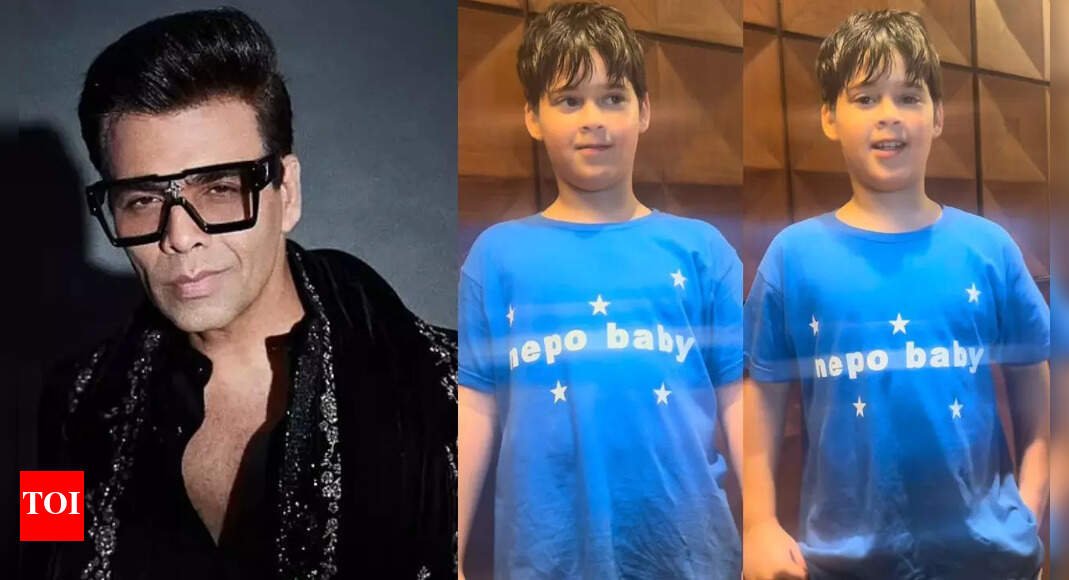 Karan Johar's son Yash rocks a ‘nepo baby’ tee; refuses to be "launched" in Bollywood; Priyanka Chopra, Shalini Passi, Twinkle Khanna and others react: WATCH | Hindi Movie News