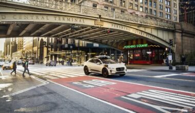 Waymo Driver Jaguar I-Pace mapping NYC at grand central