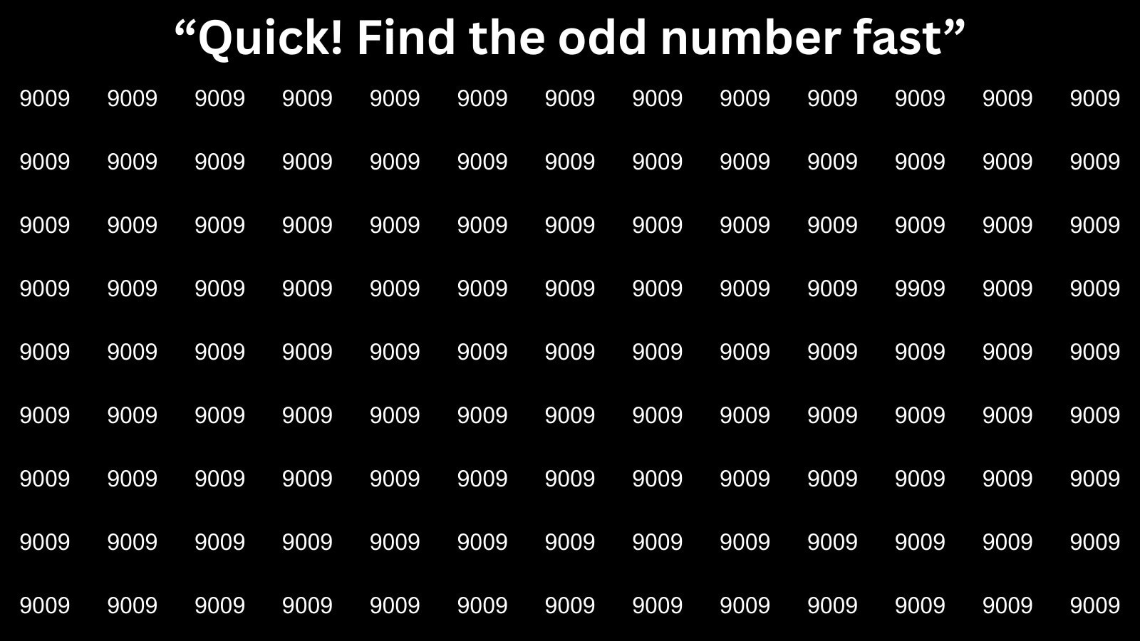 Optical illusion: You have eagle eyes if you can spot the odd number in 10 seconds