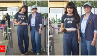 Mahima Chaudhry and Ariana Mukherjee win hearts at airport, fans call Ariana ‘carbon copy of Mahima’ | Hindi Movie News