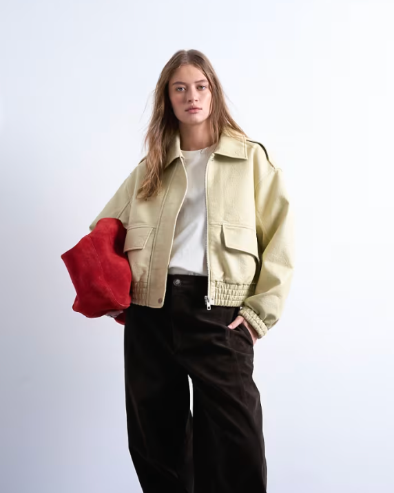 Butter Yellow Bomber Jacket