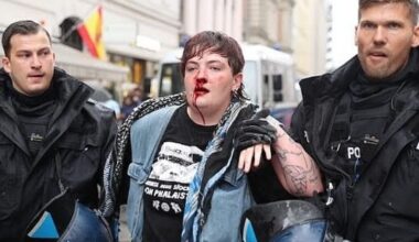 Irish protester ‘repeatedly punched in the face by police’ during Gaza protest in Berlin