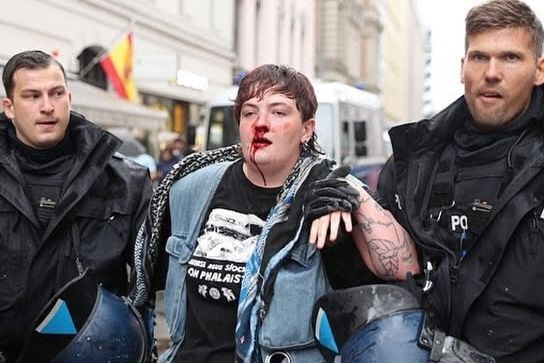 Irish protester ‘repeatedly punched in the face by police’ during Gaza protest in Berlin