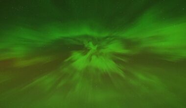 Two Eclipses, Bright Aurora And Saturn