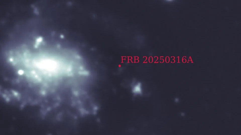 The MMT telescope captured an image of the location of RBFLOAT next to its host galaxy. - Yuxin "Vic" Dong/MMT