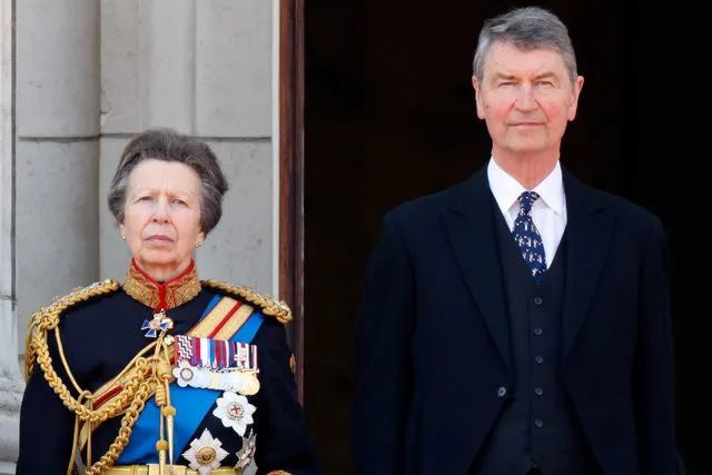 Max Mumby/Indigo/Getty Princess Anne and Sir Timothy Laurence at Trooping the Colour on June 14, 2025