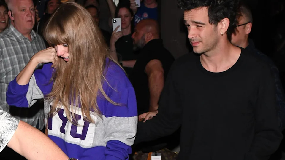 NEW YORK, NEW YORK - MAY 16: Taylor Swift and Matty Healy seen leaving 'The Electric Lady' studio in Manhattan on May 16, 2023 in New York City. Robert Kamau&sol;GC Images
