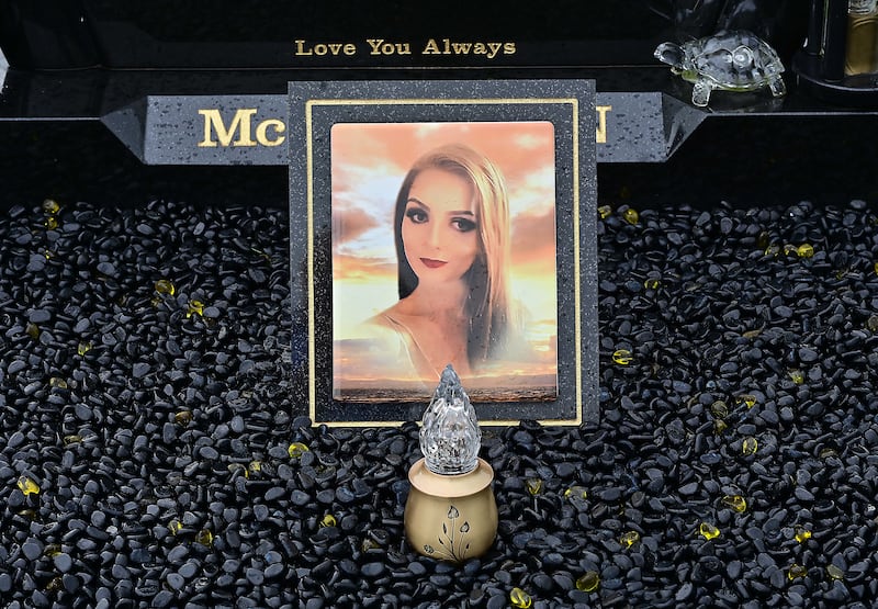 Shannon McQuillan's grave. The 19-year-old was into make-up and had 'the most beautiful ginger hair', her father says. Photograph: Arthur Allison/Pacemaker Press