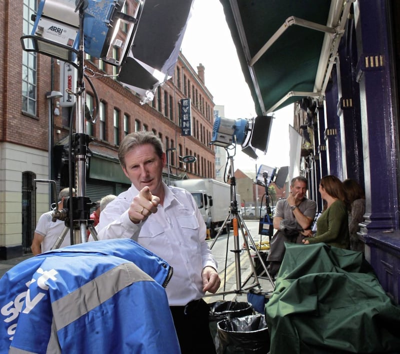 Adrian Dunbar filming Line of Duty in Belfast. Picture by Hugh Russell 