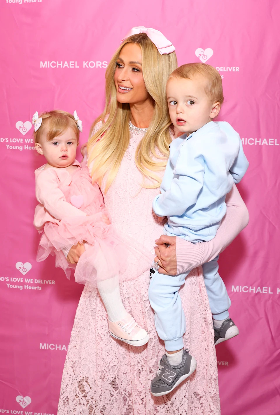 London Marilyn Hilton Reum, Paris Hilton, Phoenix Barron Hilton Reum at the Third Annual Young Hearts Friends Fest at Museum of Ice Cream on January 28, 2025 in New York, New York. (Photo by Stephanie Augello/Variety via Getty Images)