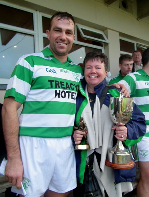 Mick Weafer Captain of the Shamrocks with his proud mam Moira pictured in 2014