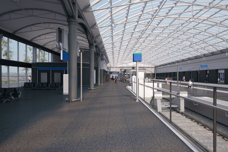 A visualisation of the redeveloped Ceannt station