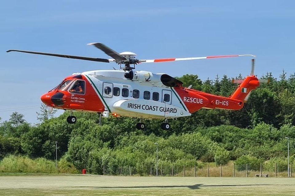 The Coast Guard Rescue Helicopter. Stock image.