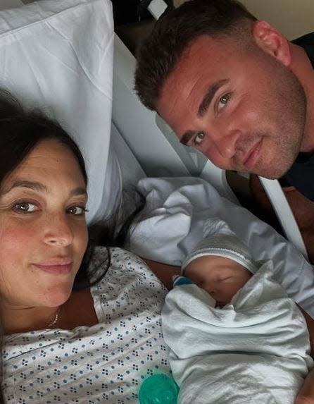 Sammi Giancola with Justin May and their baby Vincent on a family Aug. 26, 2025 social media post.