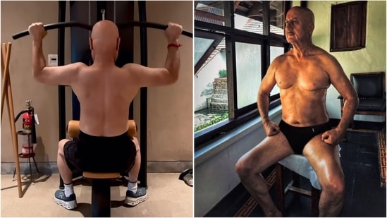  Anupam Kher showcases his fitness routine on Instagram, emphasising discipline and consistency.(Instagram/@anupampkher)