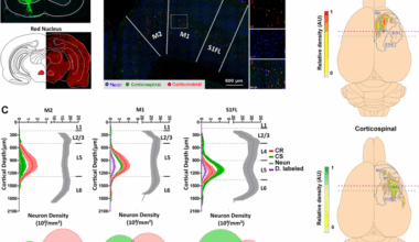 Differential participation of the corticospinal and corticorubral neurons during motor execution in the rat