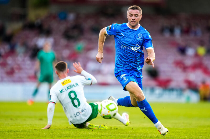 Waterford’s Jordan Rossiter battles with Evan McLaughlin of Cork City. Picture: ©INPHO/James Lawlor