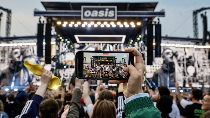 Noel Gallagher performing on stage at Croke Park during the Oasis Live ’25 concert on Saturday. Picture: Chani Anderson