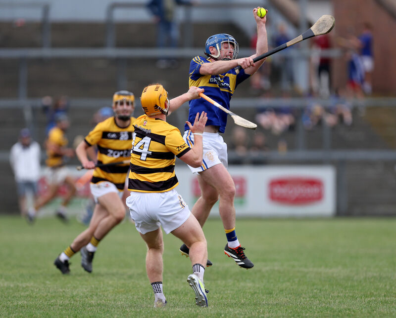  Carrigtwohill's Jay Horgan wins the ball against Na Piarsaigh. Picture: Jim Coughlan