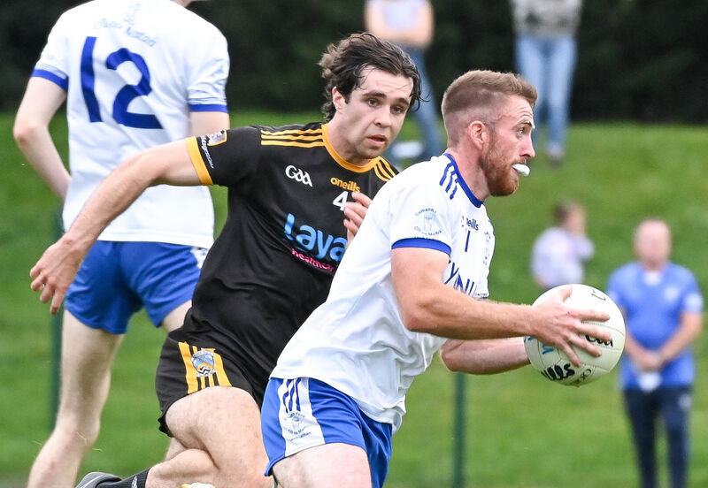  Ciaran O Duinnin of Cill Na Martra races past Fermoy's James Molloy. Picture: David Keane.