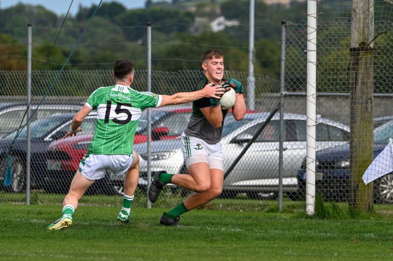 Nemo Rangers goalkeeper Joe Lyons pulls off an impressive save against Aghabullogue. Picture: Chani Anderson