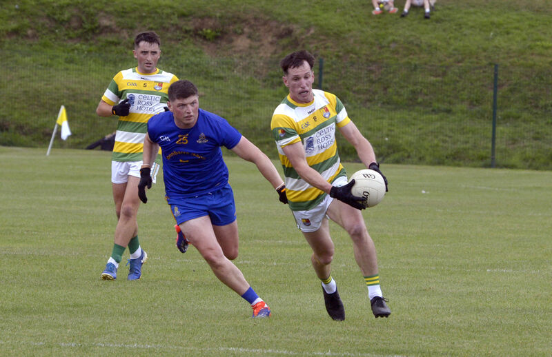 Carbery Rangers' Brian Hodnett is challenged by Cillian Myers-Murray of St Finbarr's. Picture: Denis Boyle