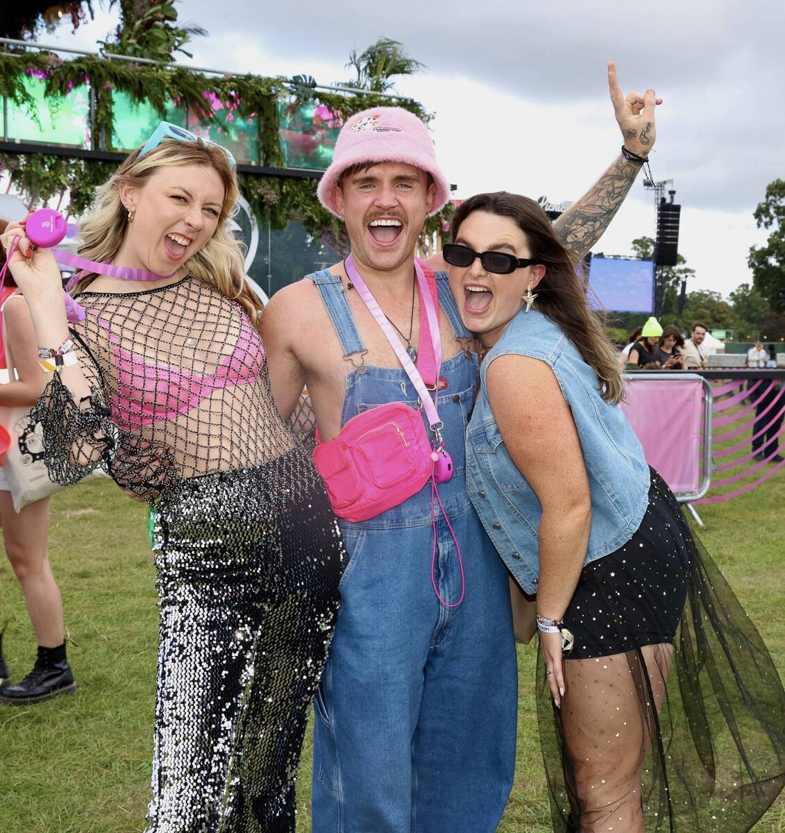 Eadaoin Fitzmaurice, Cathair Curran, and Robyn Courtney at the Three Charge & Chill area at Electric Picnic 2025. Picture: Brian McEvoy