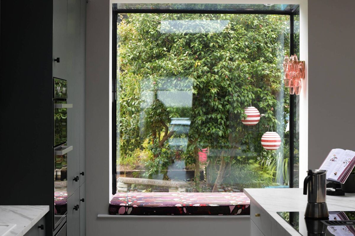 The window seat in the hallway. The window seat in the hallway.