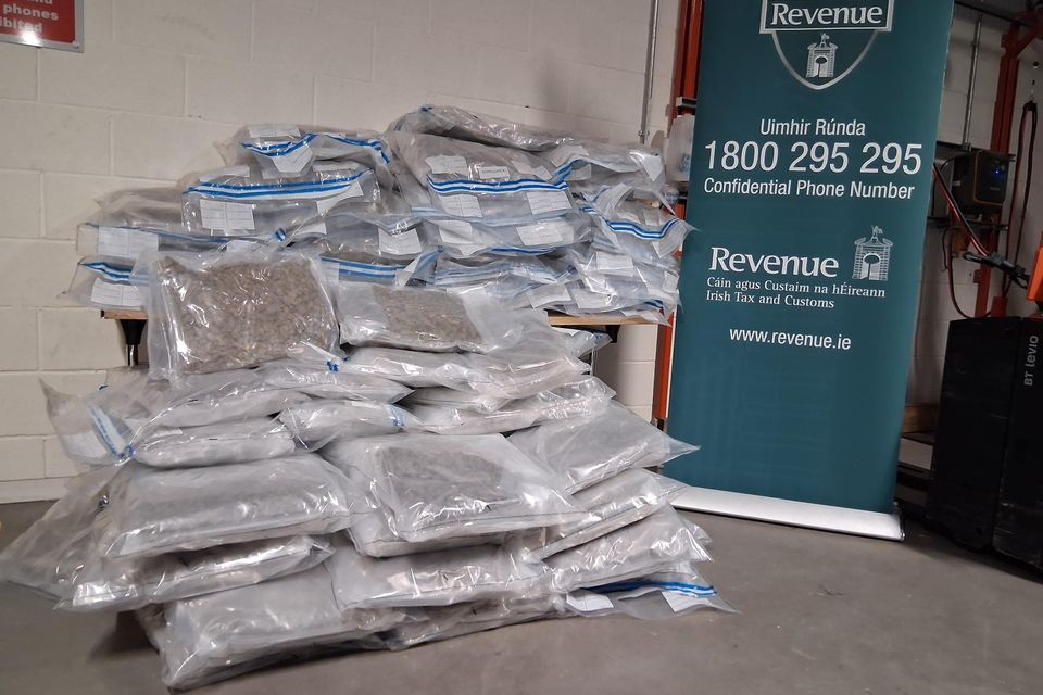 Seized herbal cannabis at Rosslare Europort
