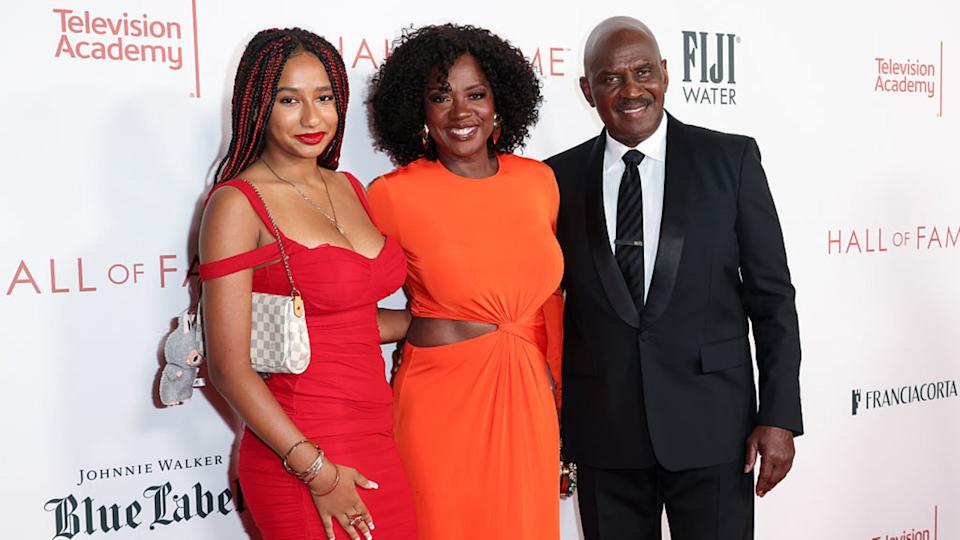 Genesis Tennon, Viola Davis, Julius Tennon at the 27th Television Academy Hall of Fame Ceremony at JW Marriott at L.A. Live on August 16, 2025 in Los Angeles, California.JC Olivera/Variety via Getty Images