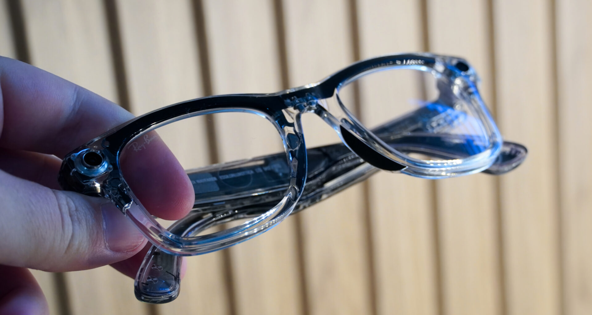 Ray-Ban Meta limited edition transparent smart glasses.