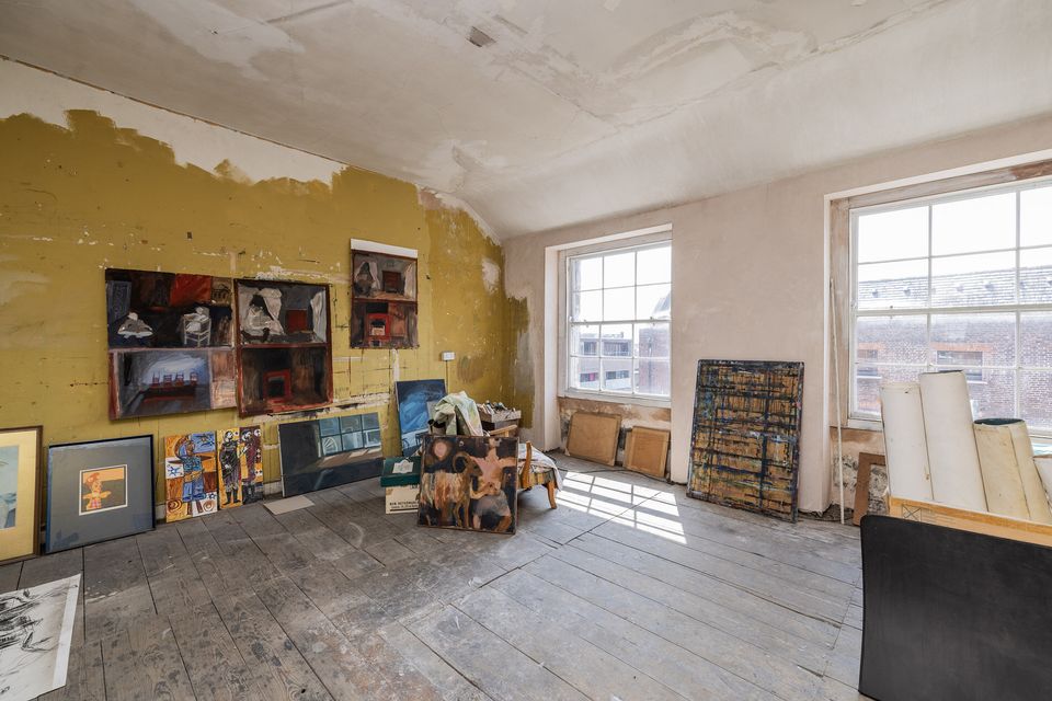 Alice Hanratty's art studio on the top floor