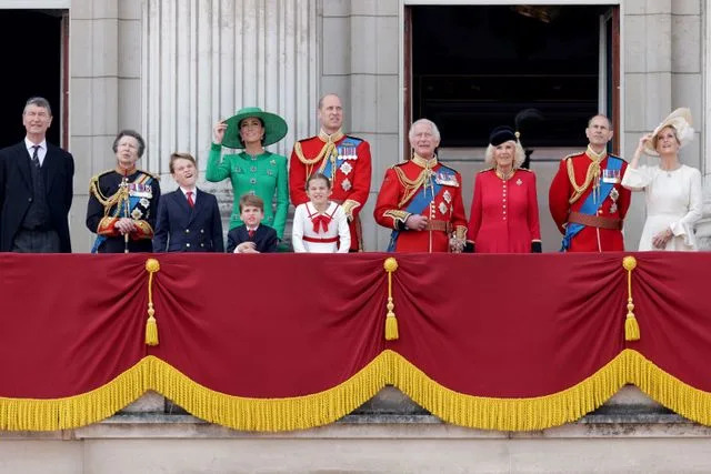 Chris Jackson/Getty Sir Timothy Laurence (left) with the royals at Trooping the Colour on June 17, 2023
