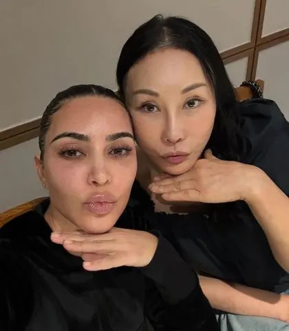 Instagram/Kim Kardashian Kim Kardashian goes makeup-free getting face treatments in Korea