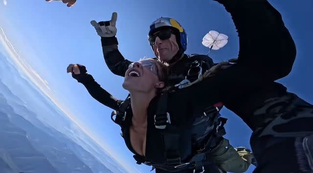 Instagram Sydney Sweeney going skydiving in a plunging catsuit