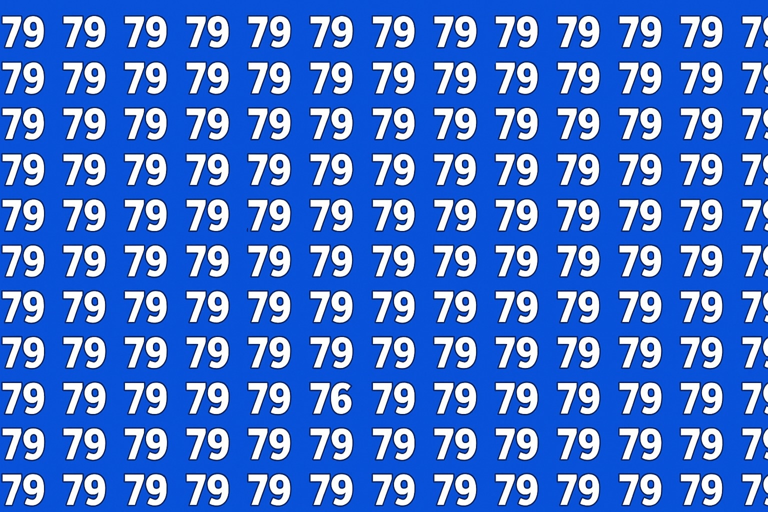 Optical illusion: The odd number is not in the center of the image.
