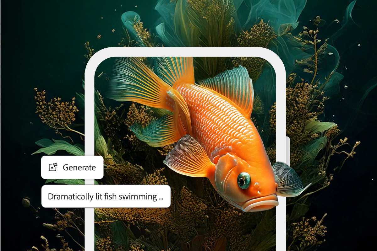 An AI generated fish with text beside it.