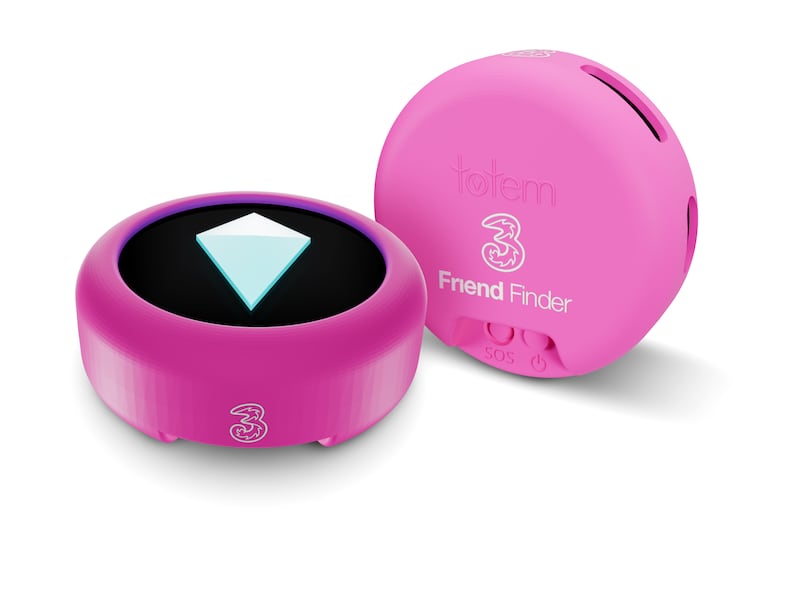The Three Friend Finder, powered by Totem Labs, uses GNSS (Global Navigation Satellite System) to guide users to their location without the need for mobile phone service, wifi or Bluetooth. Photograph: Three Ireland