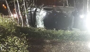 Lucky escape as car flips on Wicklow roundabout