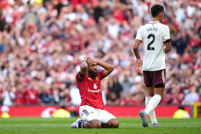 Manchester United's Bryan Mbeumo reacts to a missed chance. Photograph: Nick Potts/PA