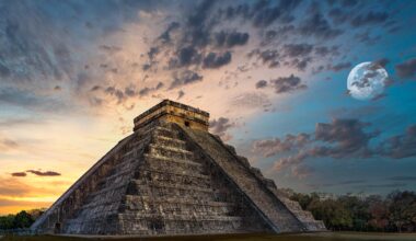 Chichen Itza With Moon