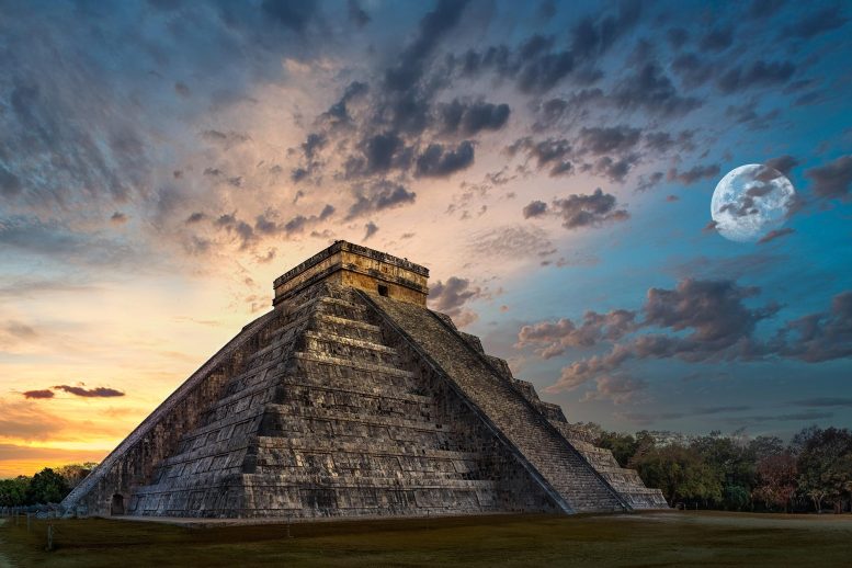 Chichen Itza With Moon
