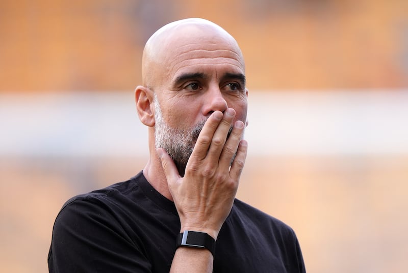 Manchester City manager Pep Guardiola. Photograph: Bradley Collyer/PA