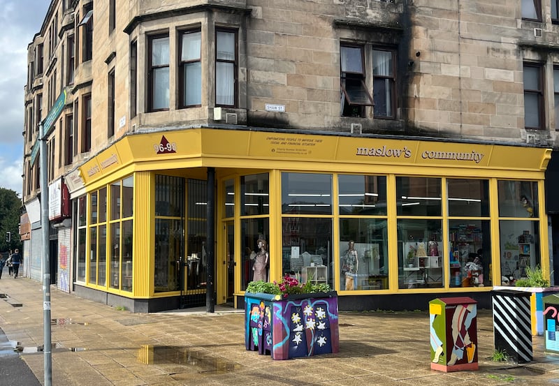 The community shop run in conjunction with Maslow's community hub. Photograph: Mark Paul