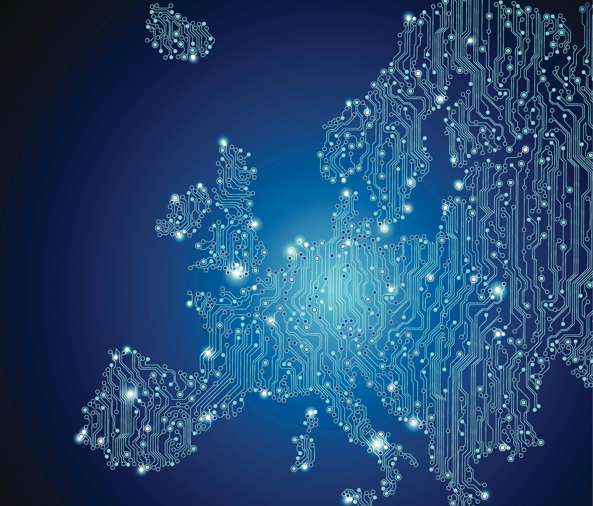 Europe Map Technology Background