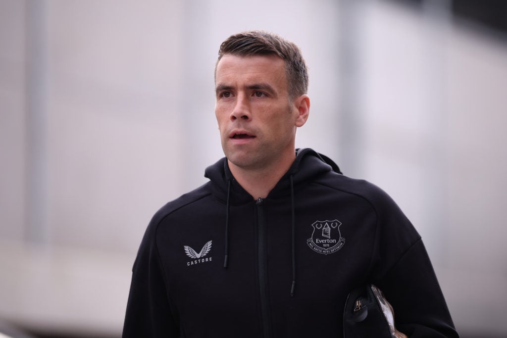 Seamus Coleman (Everton) is present before the Premier League match between Leeds United and Everton at Elland Road.