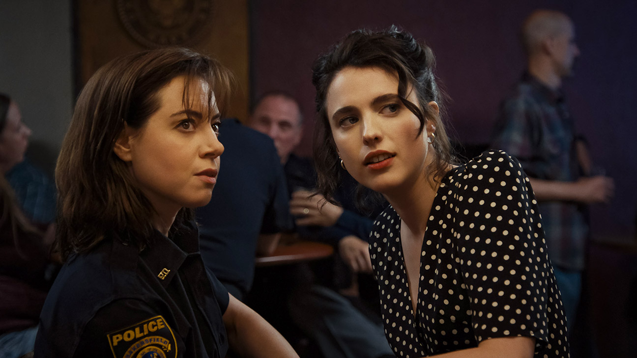 Aubrey Plaza stars as MG Falcone and Margaret Qualley as Honey O’Donahue in writer/director Ethan Coen’s Honey Don't!