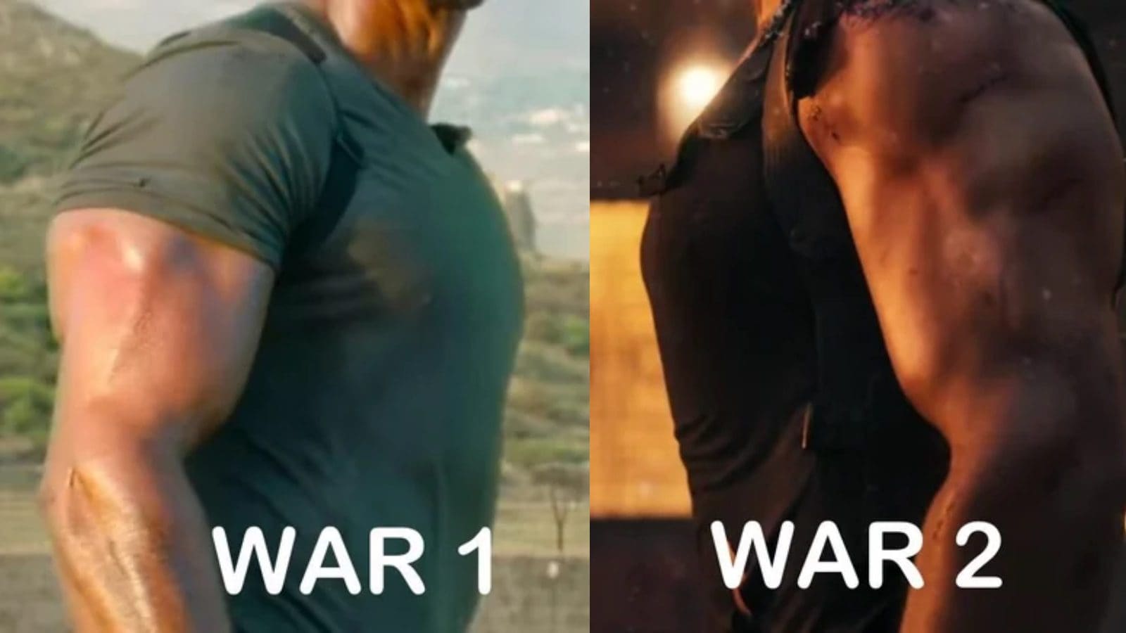 One Reddit user compared Hrithik Roshan's muscles from War 1 and War 2.(Reddit)